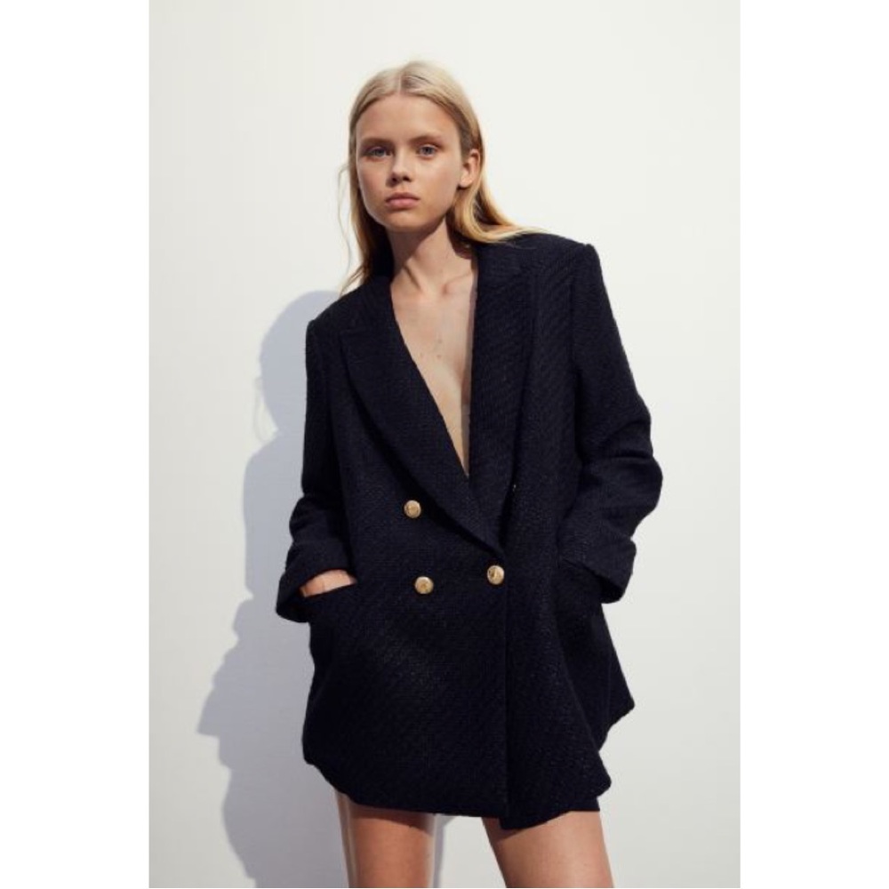 Black Textured Weave Jacket - Picture 2 of 8